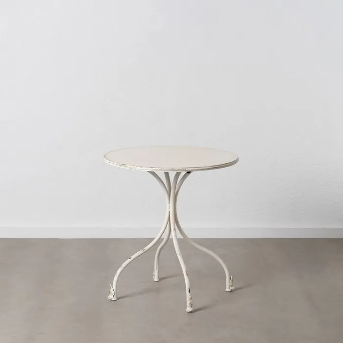 MEGA PROMOTII - Măsuță metal crem, decor shabby chic