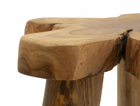 Măsuță rustică din lemn tec reciclat cu design neregulat sculptat manual [6]