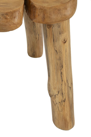 Măsuță rustică din lemn tec reciclat cu design neregulat sculptat manual [5]