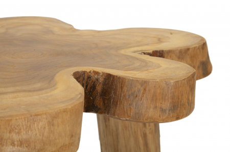 Măsuță rustică din lemn tec reciclat cu design neregulat sculptat manual [2]