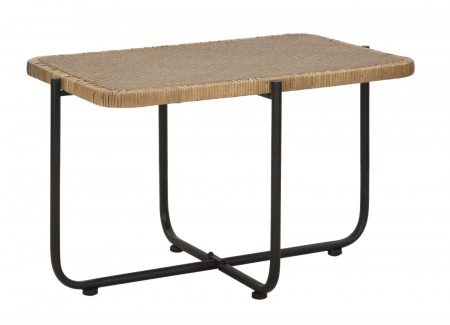 Mobilier Gradina - Masuta ratan cu baza metalica neagra Cebu | creativdeco.ro