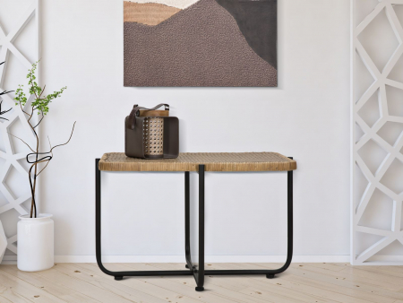 Masuta ratan cu baza metalica neagra Cebu | creativdeco.ro [1]