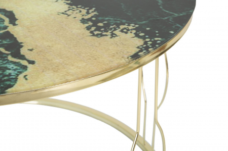 Masuta cafea aurie cu sticla verde Greeny | creativdeco.ro [3]