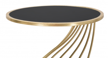 Masuta consola Flush,fier/sticla,auriu/negru [6]