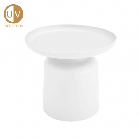 Mobilier Gradina - Măsuță rotundă albă polipropilenă UV RONDA