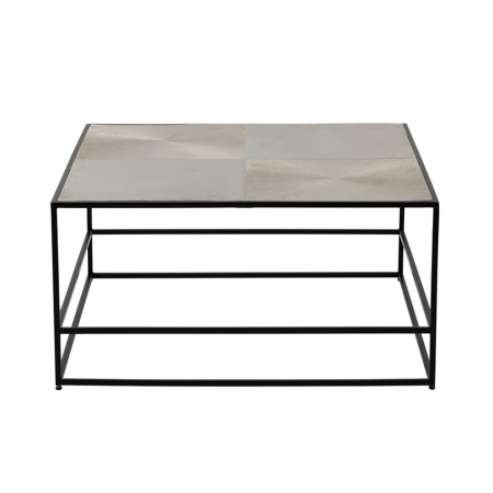 Masute Cafea - Masuta cafea argintiu negru Hadston - design industrial modern