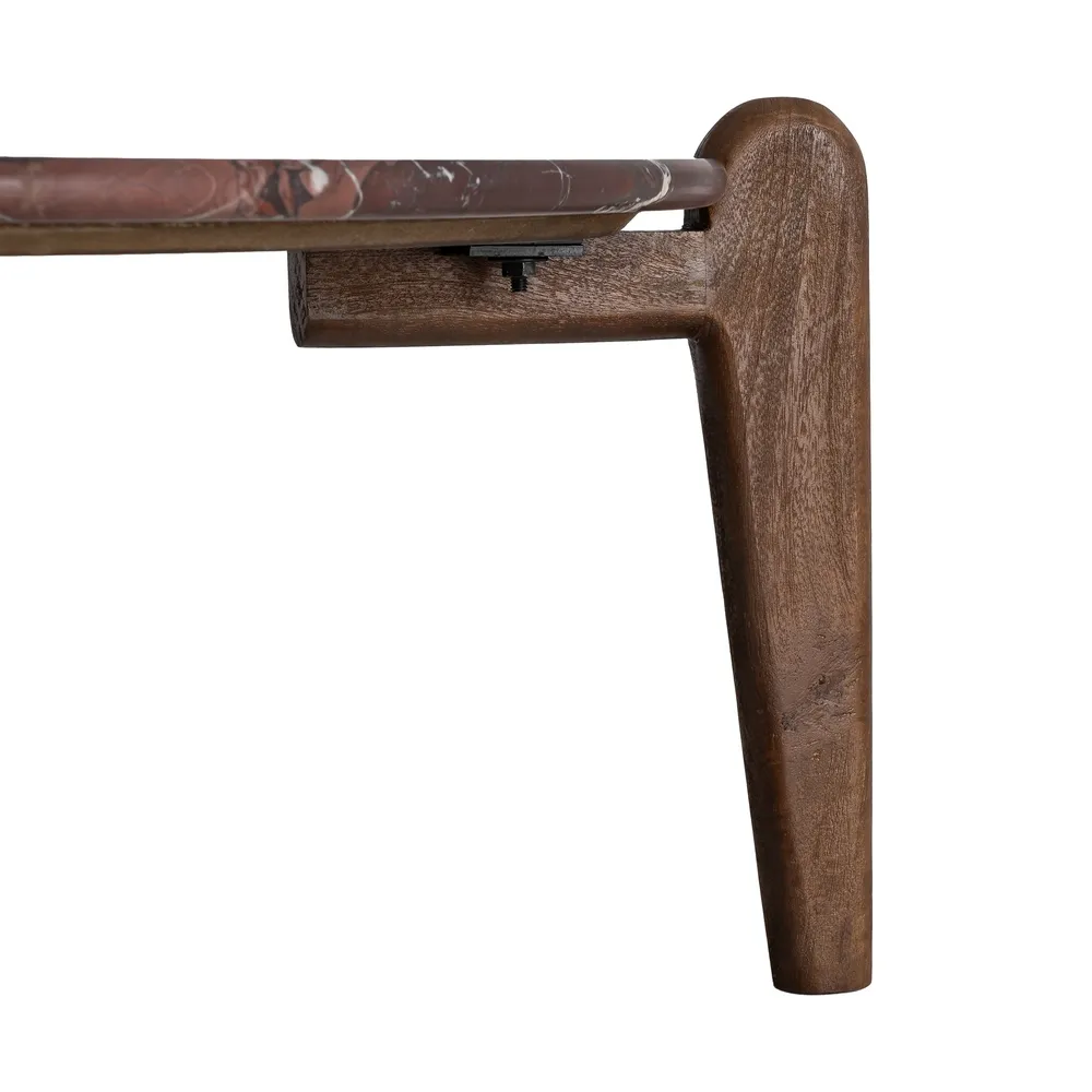 Măsuță de cafea cu blat de marmură pe picioare din lemn de mango [6]