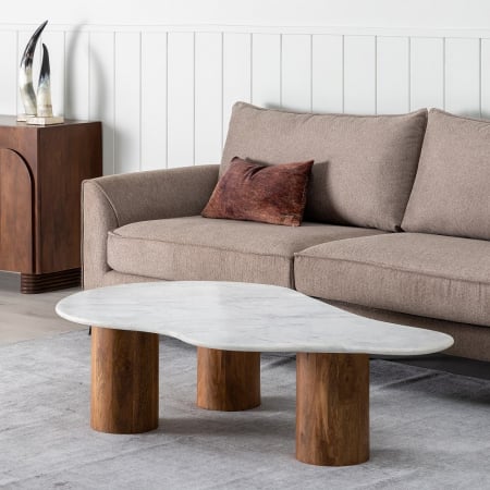 Masuta Cafea Marmura si Lemn CreativDeco - Mobilier Modern Living [1]