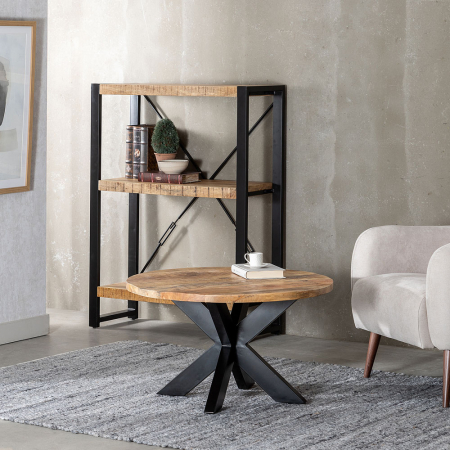 Masa Cafea Rotunda CreativDeco - Lemn Natural si Design Contemporan [1]