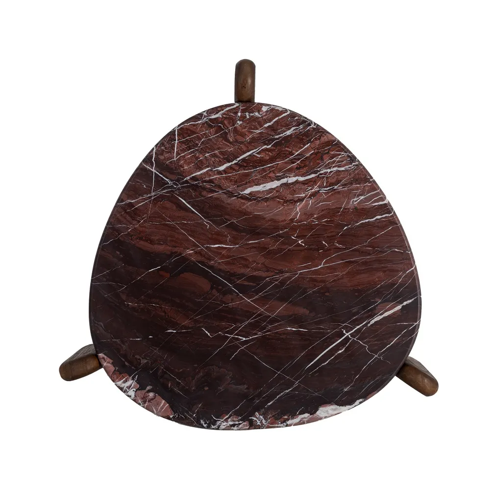 Măsuță de cafea din marmură cu bază din lemn de mango [5]