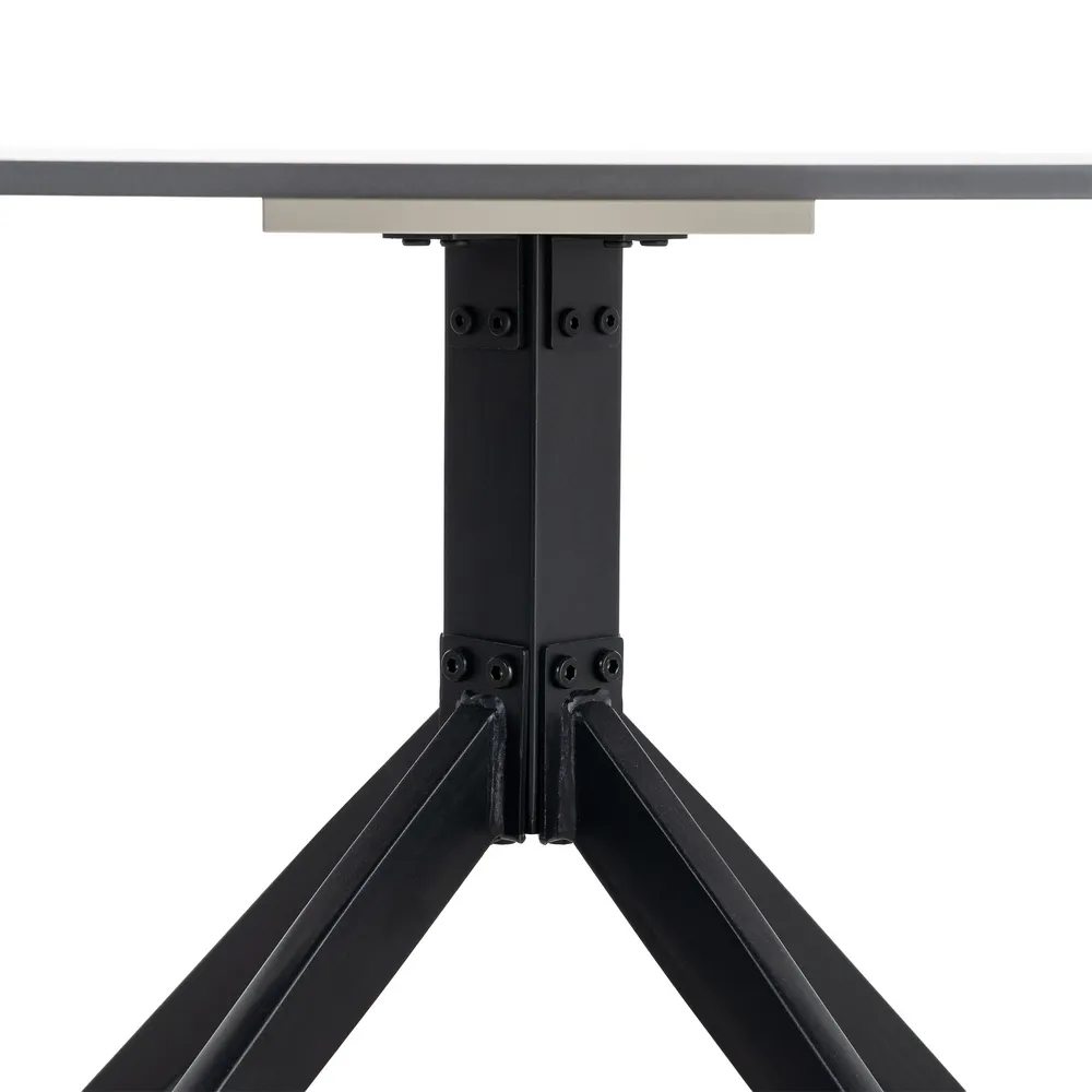 Măsuță cafea piatră sinterizată neagră cu bază metalică [4]