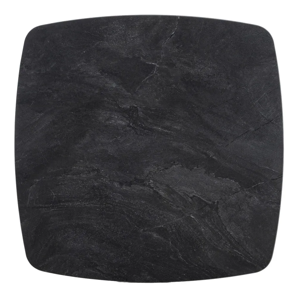 Măsuță cafea piatră sinterizată neagră cu bază metalică [3]