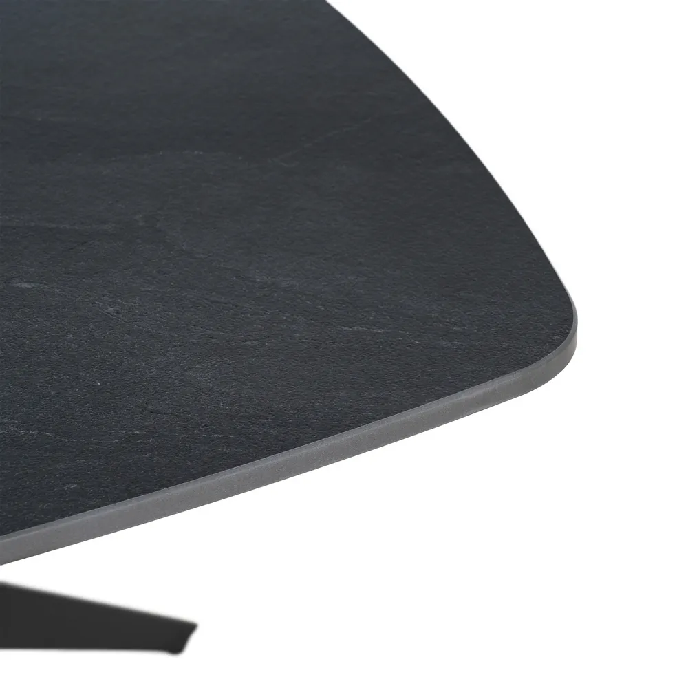 Măsuță cafea piatră sinterizată neagră cu bază metalică [7]