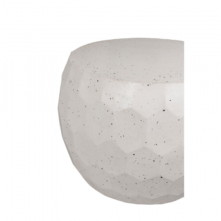 Măsuță rotundă Bee Mosaic crem 65.5x46 cm, compozit mineral, textură geometrică, finisaj piatră naturală [3]