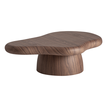 Masute Cafea - Măsuță de cafea joasă din furnir de nuc cu bază sculpturală Geneiken