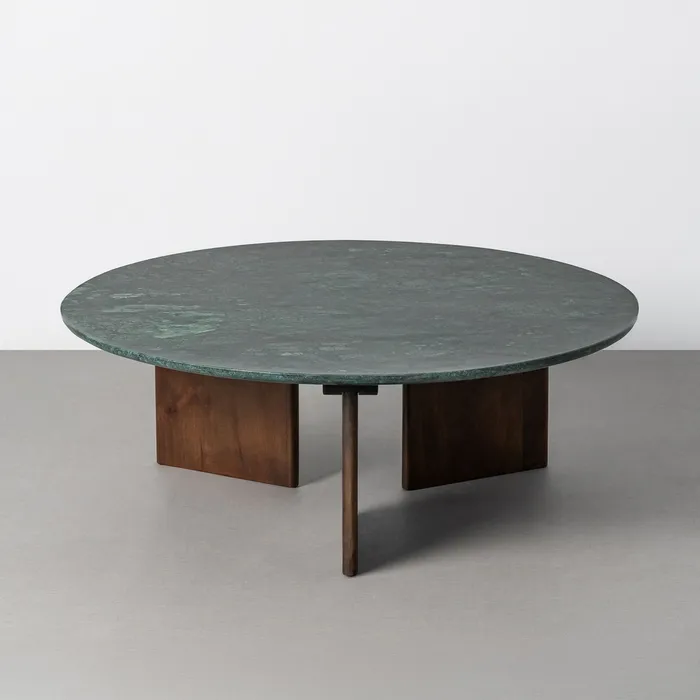 Mobilier - Măsuță de cafea mare verde piatră și lemn