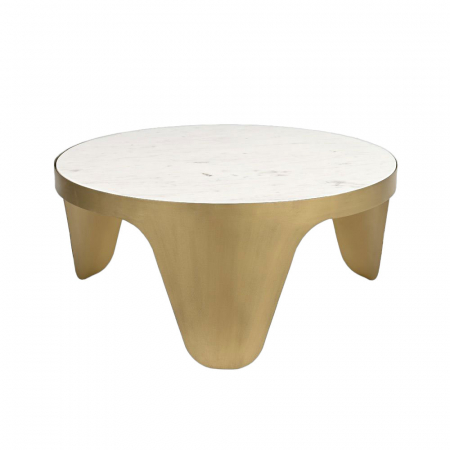 Masute Cafea - masuta cafea centro marmura alba cadru alama antichizata design elegant luxos