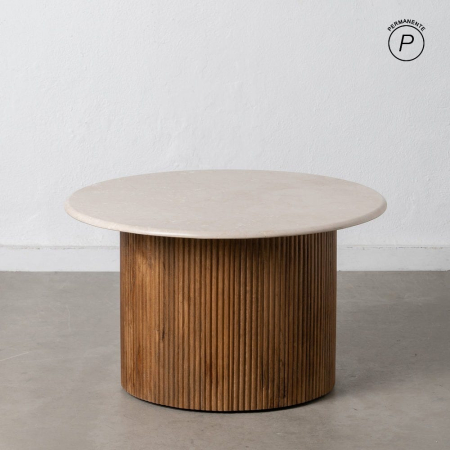 Masa Cafea Eleganta CreativDeco - Blat Texturat si Lemn Natural
