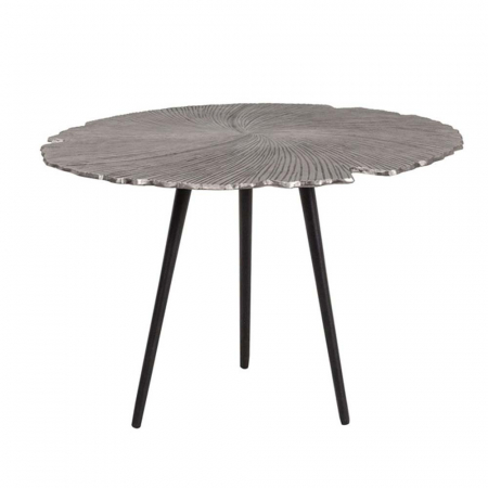 Masute Cafea - Masuta cafea Leaf 60 metal nichel negru design organic - vedere de sus cu design frunza