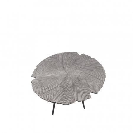Masuta cafea Leaf 60 metal nichel negru design organic - vedere de sus cu design frunza [1]