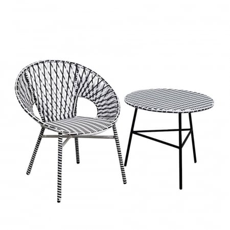 Masuta cafea neagra alba Granada - design modern [2]