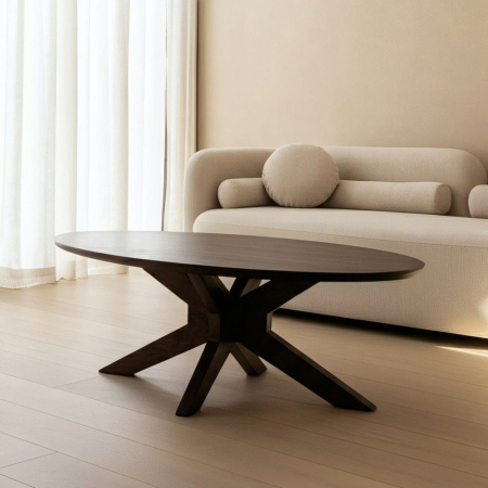 Măsuță de cafea ovală din lemn de mango Colectia noua - Măsuță de cafea ovală din lemn de mango