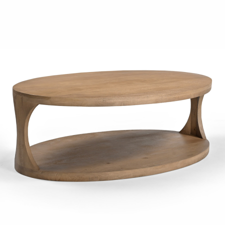 Mobilier - Măsuță de cafea ovală din lemn de mango maro deschis