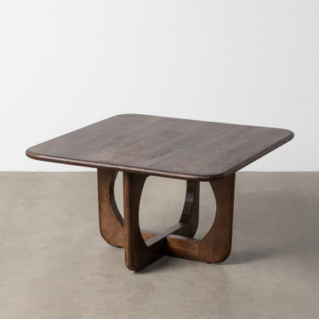 Masute Cafea - Măsuță de cafea pătrată din lemn de mango cu bază sculpturală