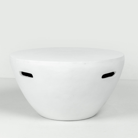 Wabi Sabi - Măsuță de cafea rotundă albă din MgO cu mânere integrate