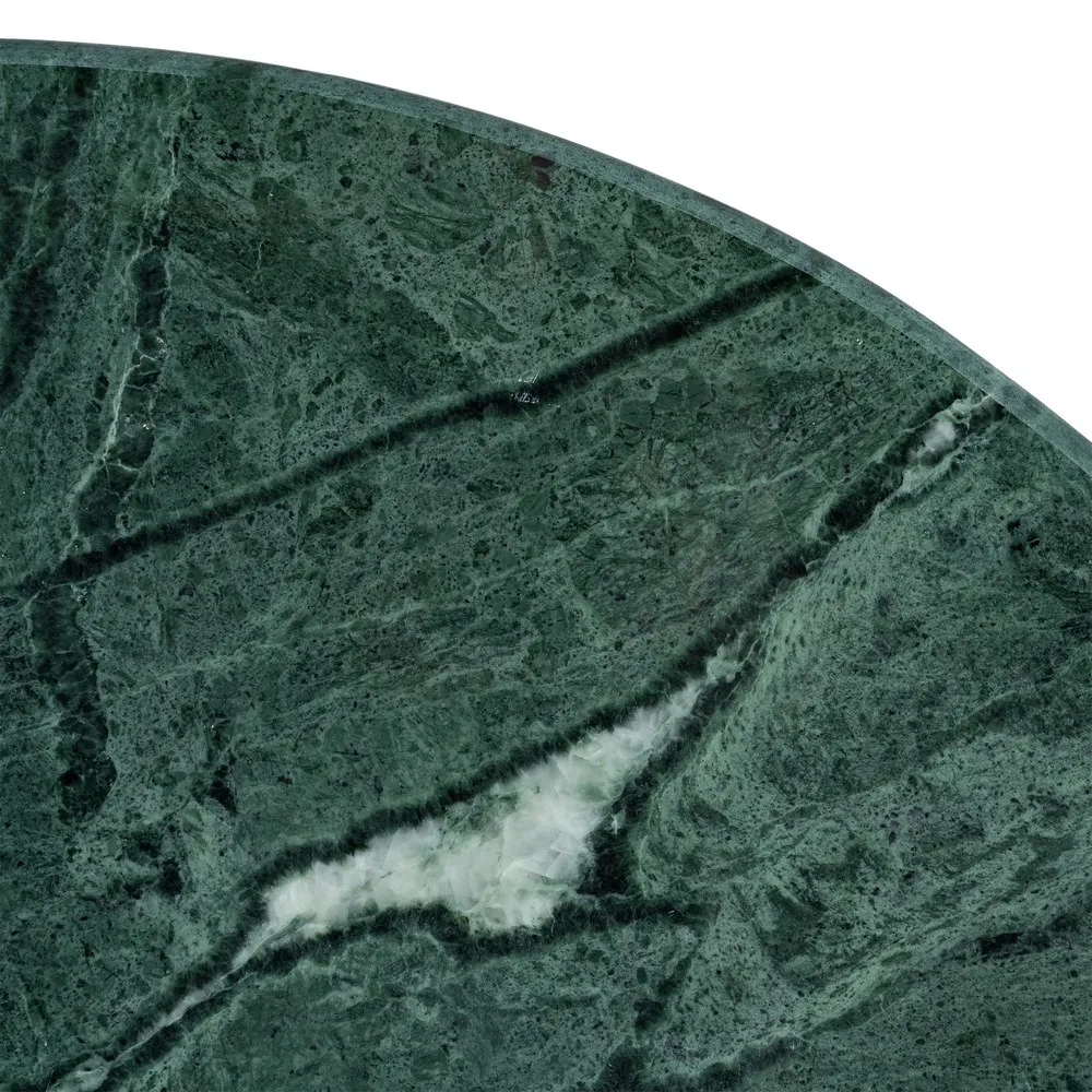 Măsuță de cafea rotundă cu blat de marmură verde pe bază din lemn de mango – fotografie produs principal [4]
