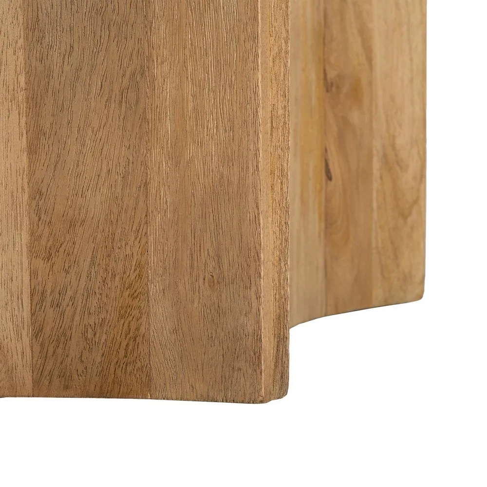 Măsuță de cafea rotundă cu blat de marmură verde pe bază din lemn de mango – fotografie produs principal [3]