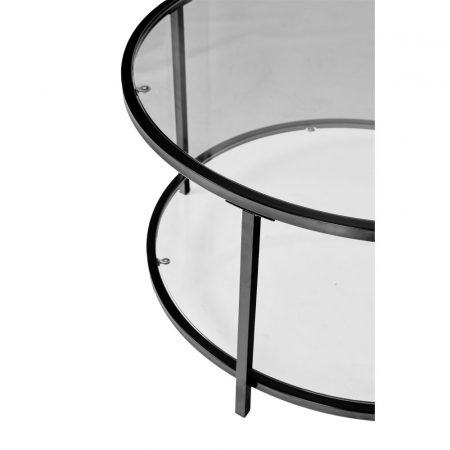 masuta cafea rotunda sticla metal negru Moon [2]
