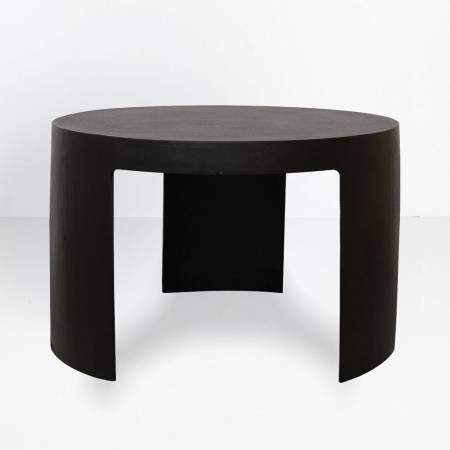 Mese - Măsuță de cafea rotundă din aluminiu negru cu design minimalist