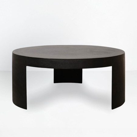 MEGA PROMOTII - Măsuță de cafea rotundă din aluminiu negru cu design minimalist