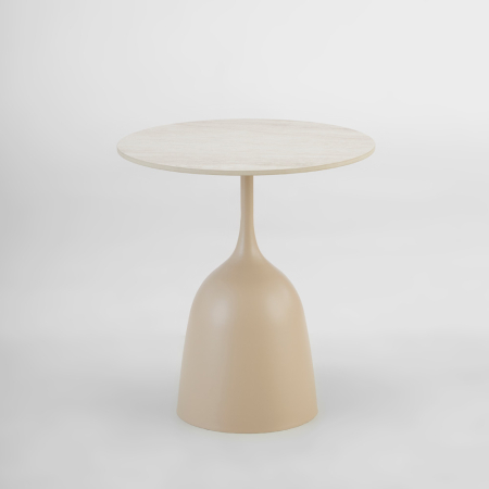 Masute Cafea - Măsuță de cafea rotundă din ceramica crem