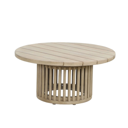Măsuță de cafea rotundă din lemn de acacia bej