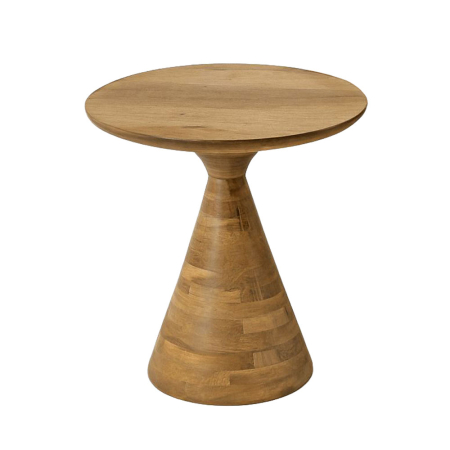 Mobilier - Măsuță de cafea rotundă din lemn de mango maro deschis
