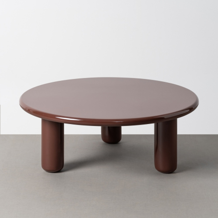 Masute Cafea - Masuta de cafea rotunda din MDF lacuit grena