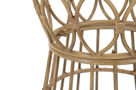Masuta cafea rotunda ratan cu blat sticla boho chic CreativDeco [3]