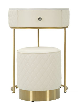 Masa de toaleta rotunda | Blat marmorat | CreativDeco [2]