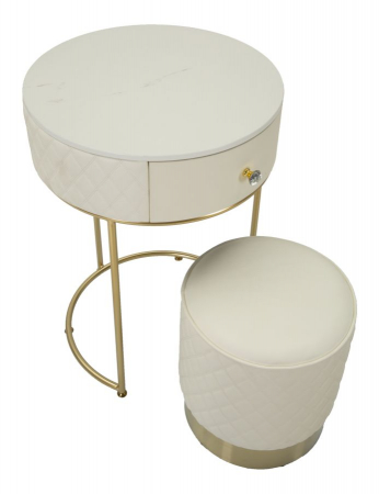 Masa de toaleta rotunda | Blat marmorat | CreativDeco [6]