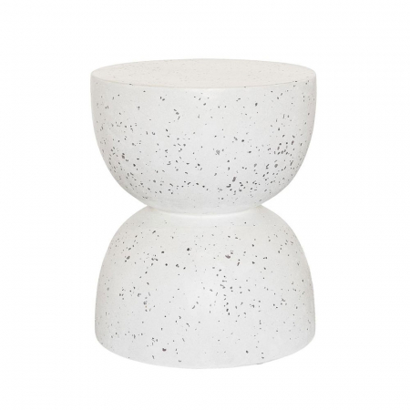 Masuta decorativa din compozit alb cu aspect de piatra Mosaic 2