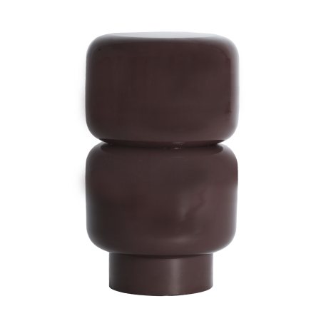 Mese - Măsuță decorativă din metal maro închis cu finisaj lucios pentru interior