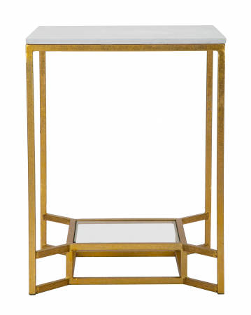 Masuta patrata aurie cu marmura alba | creativdeco [3]