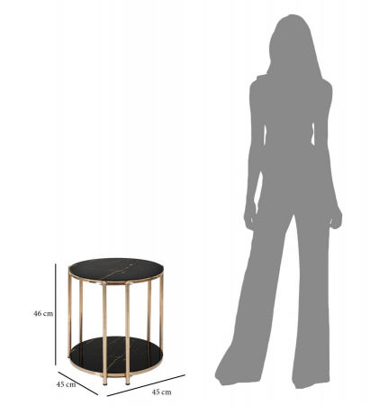 Masuta Ikis, Metal Auriu, Sticla Neagra - creativdeco.ro [2]