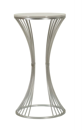 Masuta inalta rotunda argintie | Accent modern CreativDeco [4]