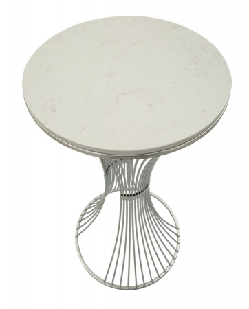 Masuta inalta rotunda argintie | Accent modern CreativDeco [3]