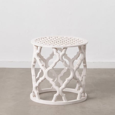 Masute Laterale - Masuta Decorativa MDF Alb CreativDeco - Design Geometric pentru Living sau Dormitor