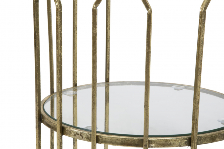 Masuta laterala inalta aurie cu rafturi | Mobilier glamour CreativDeco [5]