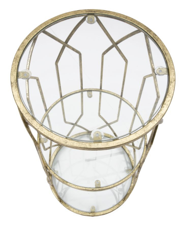 Masuta laterala inalta aurie cu rafturi | Mobilier glamour CreativDeco [2]
